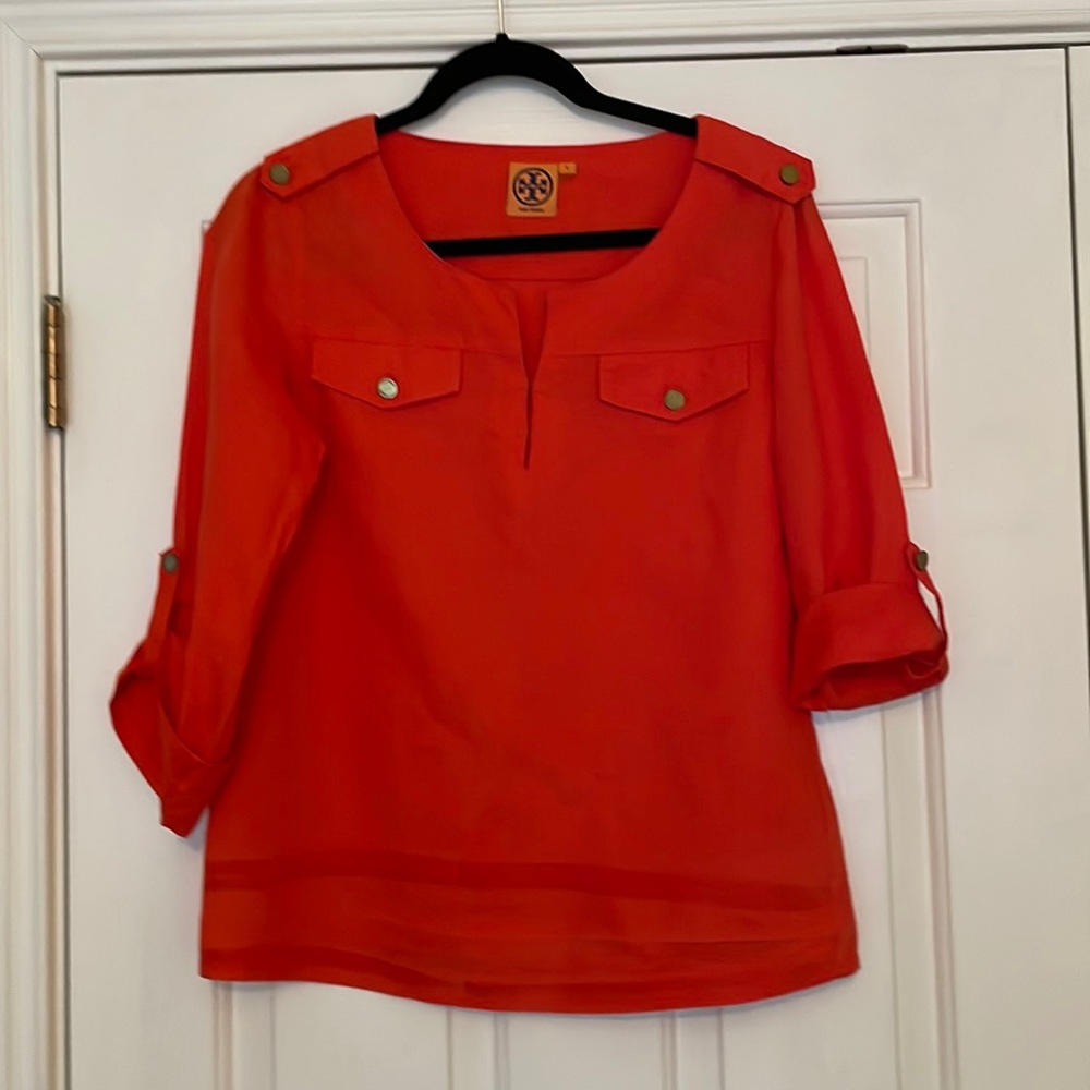 Tory Burch Orange Tunic w/ Convertible Sleeves